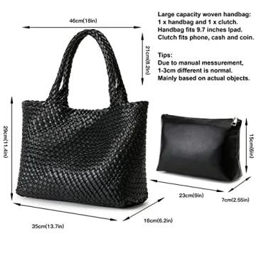 Stylish Queenoris Vegan Leather Woven Tote for Women