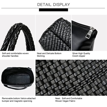 Stylish Queenoris Vegan Leather Woven Tote for Women