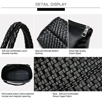 Stylish Queenoris Vegan Leather Woven Tote for Women