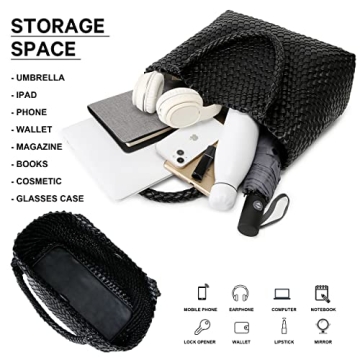 Stylish Queenoris Vegan Leather Woven Tote for Women