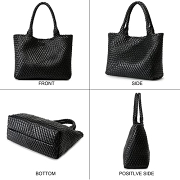 Stylish Queenoris Vegan Leather Woven Tote for Women