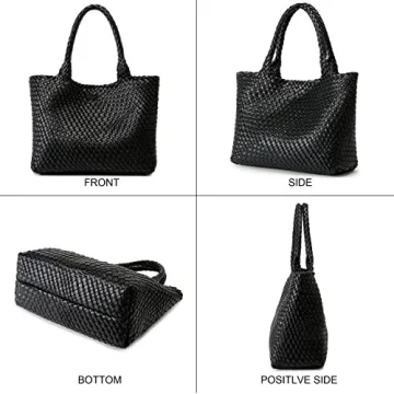 Stylish Queenoris Vegan Leather Woven Tote for Women