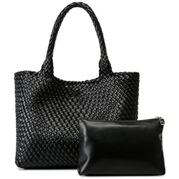 Stylish Queenoris Vegan Leather Woven Tote for Women