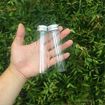 Novacare 60ml Empty Seal Jars Glass Bottle with Aluminium Silver Color Screw Cap Sealed Liquid Food Gift Container 12units (12, 60ML-LU-Cap)