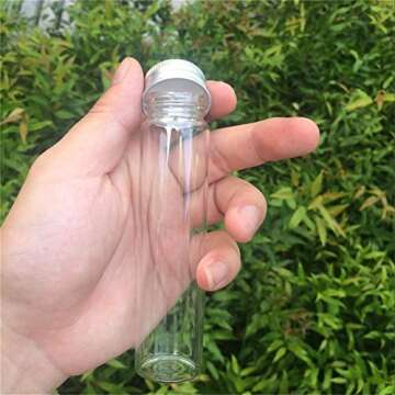 Novacare 60ml Empty Seal Jars Glass Bottle with Aluminium Silver Color Screw Cap Sealed Liquid Food Gift Container 12units (12, 60ML-LU-Cap)