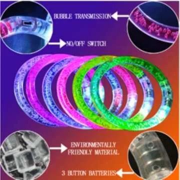 36 Pack 6 Color Glow Sticks Bracelets Party Supplies for Kids and Adults Glow in The Dark , LED Bracelet Light Up Party Favors for Concerts, Festivals, Halloween ， Christmas Adult Kids Glow in Supplies Favors