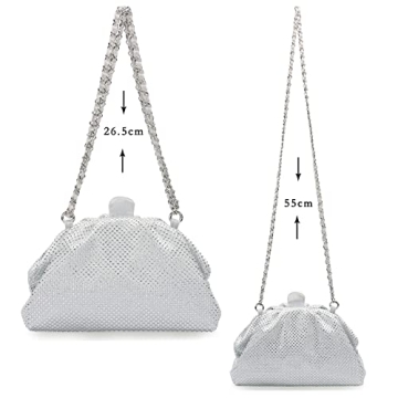nodeber Rhinestone Clutch Bag for Parties and Events