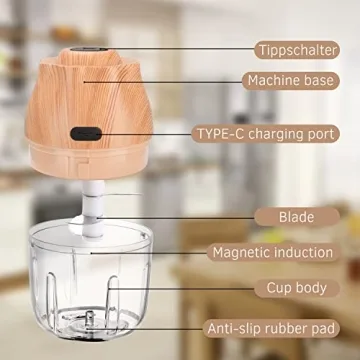 TOPESCT Electric Mini Chopper Portable USB Food Processor