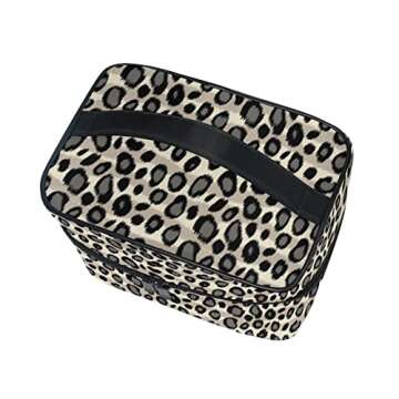 Makeup Bag, Leopard Skin Animal Print Travel Makeup Organizer Bag Cosmetic Cases Toiletry Bags for Girl Women Ladies