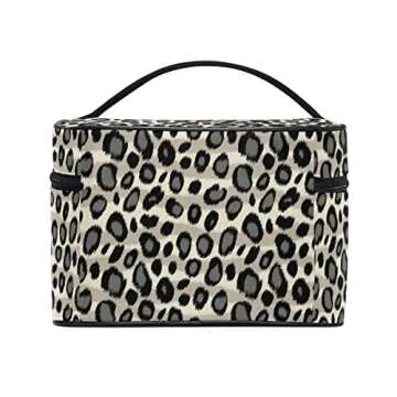 Leopard Skin Print Travel Makeup Organizer - Stylish & Spacious
