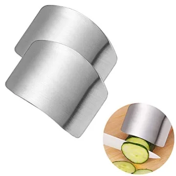 ZOCONE 2 PCs Finger Guard For Cutting Kitchen Tool Finger Guard Stainless Steel Finger Protector Avo...