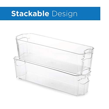 Set Of 6 Stackable Refrigerator Organizer Bins for Easy Storage
