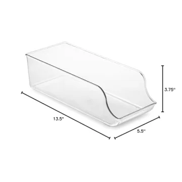 Set Of 6 Stackable Refrigerator Organizer Bins for Easy Storage