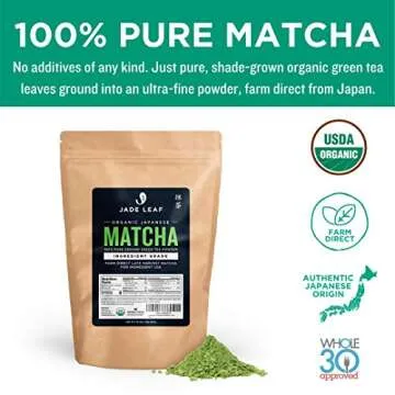 Jade Leaf Matcha Organic Japanese Matcha Green Tea Powder - Ingredient Grade (1 Pound)