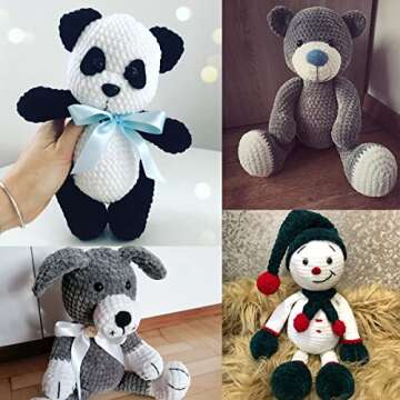 Estako Velvet Chenille Blanket amigurumi Yarn for Crocheting and Knitting Super Bulky 100 gr (132 yds) (1220 - Blue)