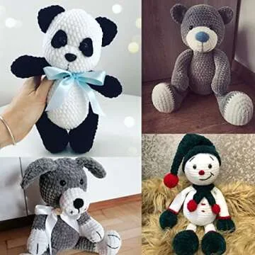 Estako Velvet Chenille Blanket amigurumi Yarn for Crocheting and Knitting Super Bulky 100 gr (132 yds) (1220 - Blue)