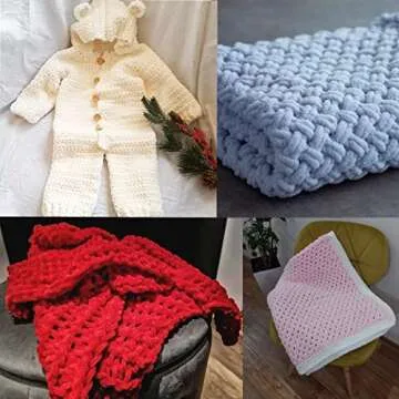 Estako Velvet Chenille Blanket amigurumi Yarn for Crocheting and Knitting Super Bulky 100 gr (132 yds) (1220 - Blue)