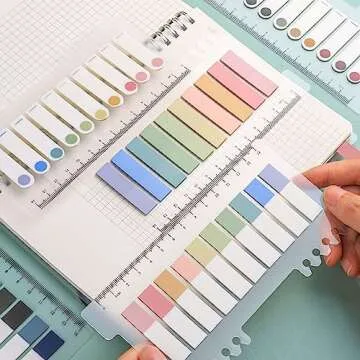 2400 Pcs Morandi Sticky Tabs, 12 Sheets Sticky Index Tabs, Book Tabs, Page Markers, Colorful Book Annotating Tabs, Page Tabs, Sticky Flags, Transparent Sticky Note Tabs, File Index Tabs with Ruler