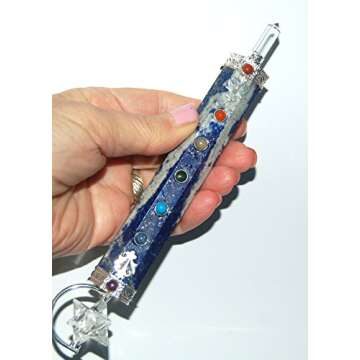 Healing Crystals India Large Beautiful Ornate Lapis Lazuli Merkabah Merkaba Healing Chakra Wand