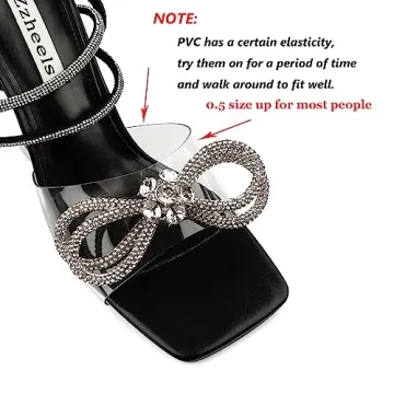 Zzheels Double Bowknots Crystal Sandals for Stylish Comfort