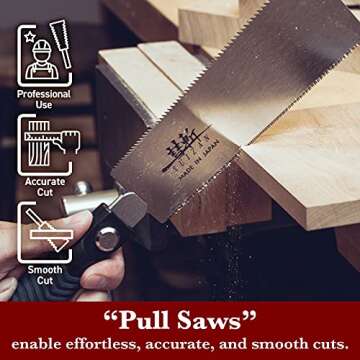 SUIZAN Ryoba Double Edge Saw 7" - Professional Japanese Pullsaw Handsaw Woodworking Tools