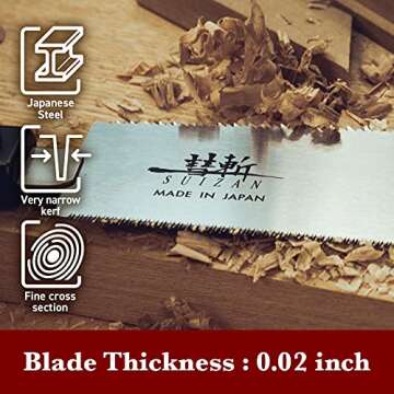 SUIZAN Ryoba Double Edge Saw 7" - Professional Japanese Pullsaw Handsaw Woodworking Tools