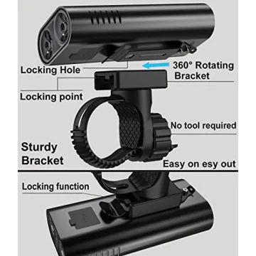 EILIOC 6400mAh Rechargeable Bike Light Set for Safety