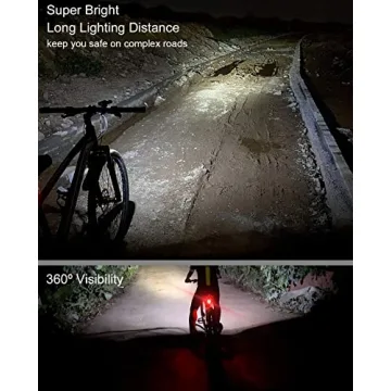 EILIOC 6400mAh Rechargeable Bike Light Set for Safety