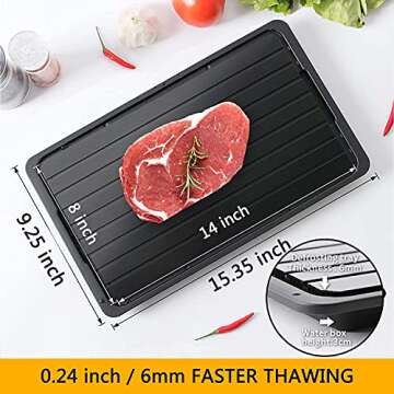 Defrosting Tray for Frozen Meat Rapid and Safer - Thawing Tray for Frozen Meat with Drip Tray - Natu...