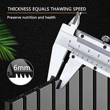 Defrosting Tray for Frozen Meat Rapid and Safer - Thawing Tray for Frozen Meat with Drip Tray - Natural Heating Defroster Tray Miracle Thaw Large Size Upgrades 6mm