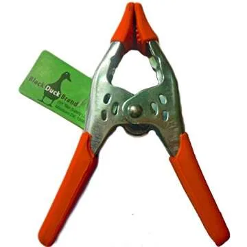 Black Duck Brand 6" Clamp Large Heavy Duty Spring Metal - 3 inch Jaw opening (8 Metal Spring Clamps)