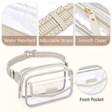 ECOSUSI Clear Fanny Pack for Concerts and Festivals