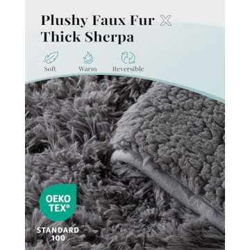 Topblan Faux Fur 15 lbs Weighted Blanket for Comfort