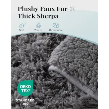 Topblan Faux Fur 15 lbs Weighted Blanket for Comfort