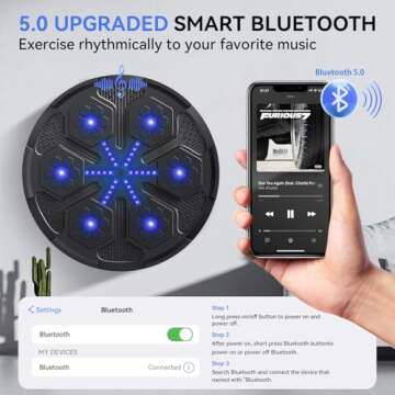 2025 Upgrade Music Boxing Machine for Adults Kids with Gloves - 5.0 Smart Bluetooth Boxing Target Wo...