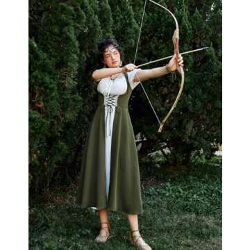 Scarlet Darkness Women Renaissance Dress Underbust Medieval Pirate Pesant Overdress