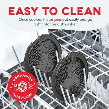 DASH Multimaker Mini System - Waffle Maker with Six 4” Removable Plates: Waffle Iron & Griddle, 4-in-1 Mini Waffle Maker for Kids and Families – Nonstick Surface, Just Add Batter (Aqua)