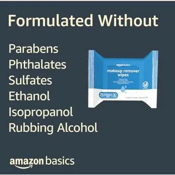 Amazon Basics Fragrance Free Makeup Remover Wipes Pack of 6