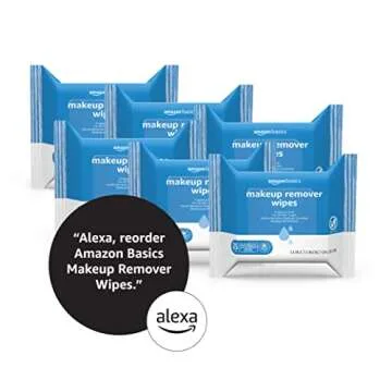 Amazon Basics Fragrance Free Makeup Remover Wipes Pack of 6