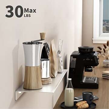 Danpoo Adhesive Floating Shelf for Wall Storage, Metal Wall Shelf for Bathroom/Living Room/Kitchen/Bedroom, Display Shelf for Collectibles(Silver, 16")