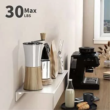 Danpoo Adhesive Floating Shelf for Wall Storage, Metal Wall Shelf for Bathroom/Living Room/Kitchen/Bedroom, Display Shelf for Collectibles(Silver, 16")