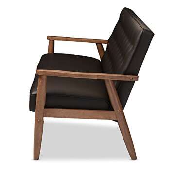 Baxton Studio Sorrento Sofas, 3 Seater, Brown