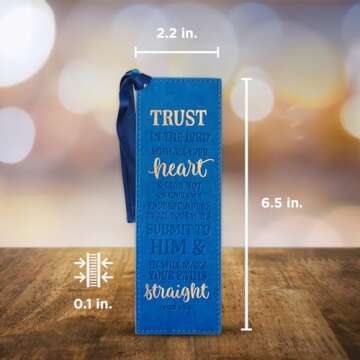 Christian Art Gifts Vegan Faux Leather Scripture Bookmark for Men: Trust In The Lord - Proverbs 3:5-...