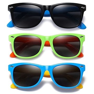 DYLB Kids Polarized Sunglasses 3 Pack for Ages 3-8