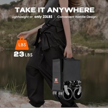 Navatiee Heavy Duty Folding Wagon with Big Wheels for Outdoors