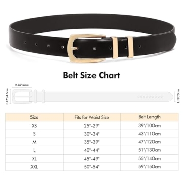 Stylish WHIPPY Women's Leather Belt with Gold Buckle