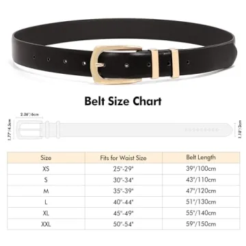 Stylish WHIPPY Women's Leather Belt with Gold Buckle