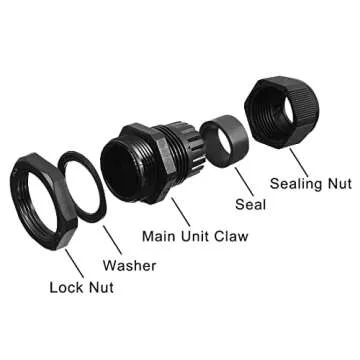 uxcell 20 Pcs M24 Waterproof IP68 Nylon Cable Gland Pack