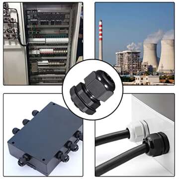 uxcell 20 Pcs M24 Waterproof IP68 Nylon Cable Gland Pack