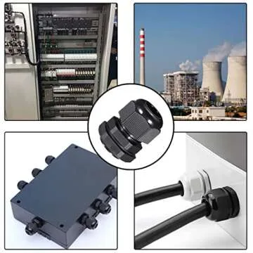 uxcell 20 Pcs M24 Waterproof IP68 Nylon Cable Gland Pack